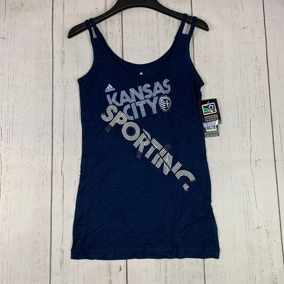 Sporting Kansas City MLS Small Adidas Tank Top Blue New‎ Women - Picture 1 of 5
